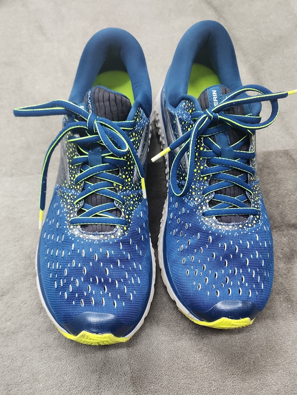 Brooks Glycerin 16 Athletic Running Shoes Blue Yellow Men’s Sz.11